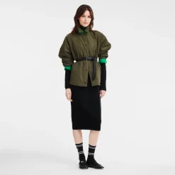 Discount Longchamp Blouson Ouatiné Kaki/Vert