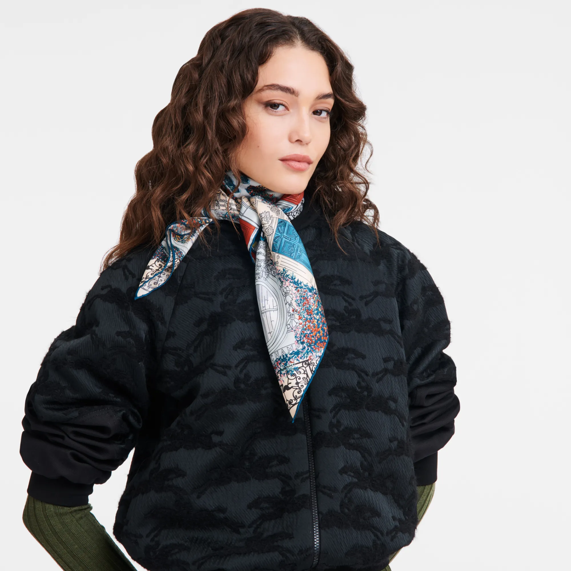 Sale Longchamp Carré De Soie 90 Jardin Parisien Paon