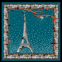Best Longchamp Carré De Soie 50 Tour Eiffel Noël Paon