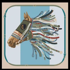 Best Longchamp Carré De Soie 90 Tête De Cheval Céladon