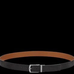 Sale Longchamp Ceinture Homme Le Foulonné Noir/Caramel