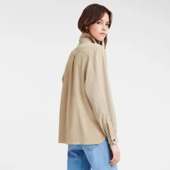 New Longchamp Chemise En Cuir Lin