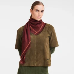 Online Longchamp Châle La Médaille Bordeaux