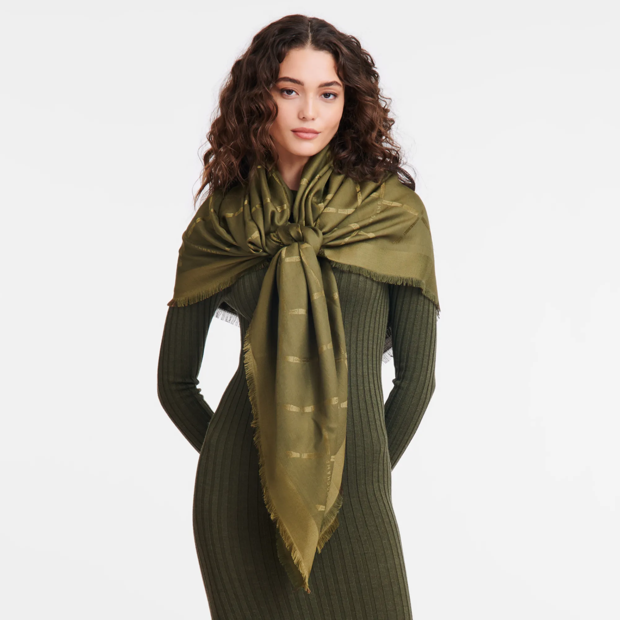 New Longchamp Châle Le Roseau Kaki