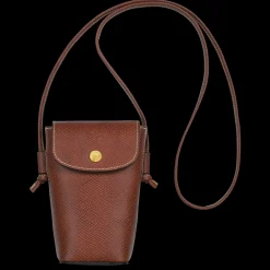 New Longchamp Etui Téléphone Avec Cordon Épure Brun