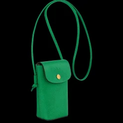 Sale Longchamp Etui Téléphone Avec Cordon Épure Vert