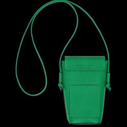 Sale Longchamp Etui Téléphone Avec Cordon Épure Vert