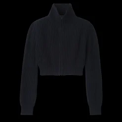 Hot Longchamp Gilet Court Col Zippé Marine