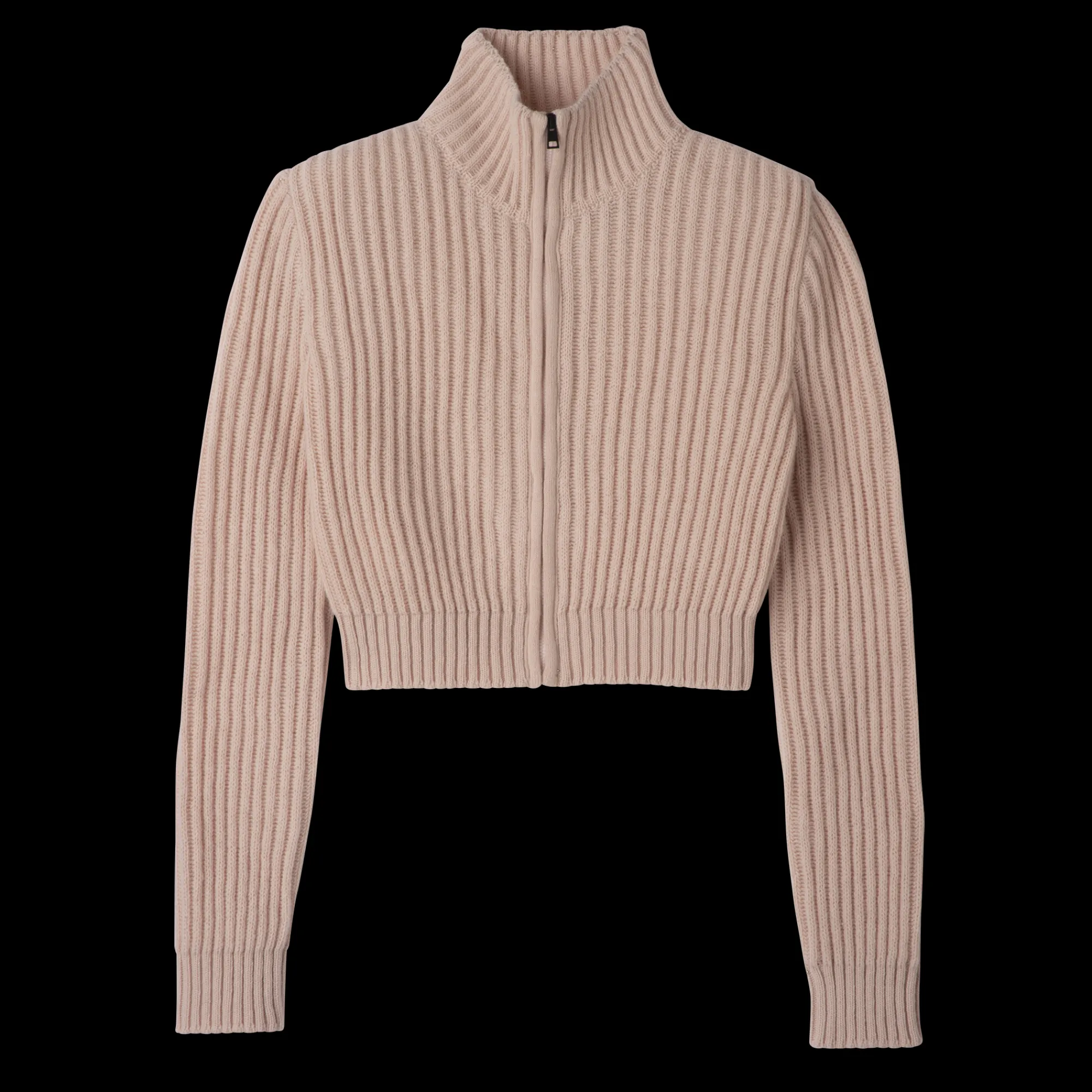Outlet Longchamp Gilet Court Col Zippé Nude
