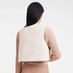 Online Longchamp Gilet Sans Manche Ecru