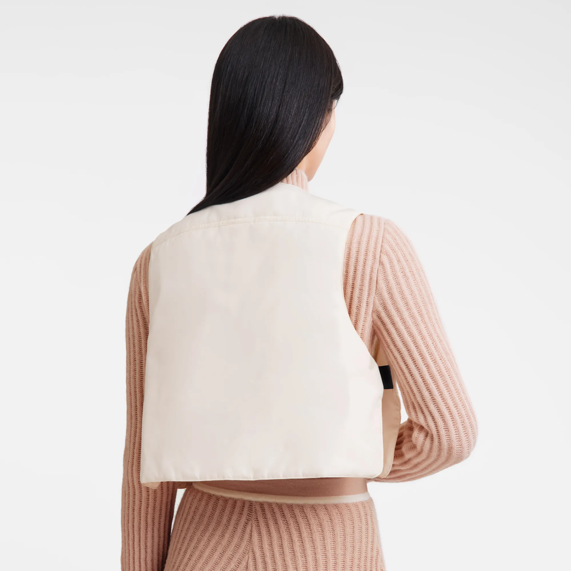 Online Longchamp Gilet Sans Manche Ecru