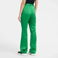 Clearance Longchamp Pantalon Droit Vert