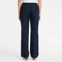 Sale Longchamp Pantalon Droit Avec Empiècement Marine