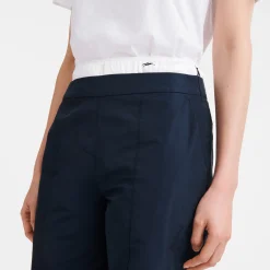 Sale Longchamp Pantalon Droit Avec Empiècement Marine