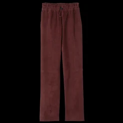 Best Longchamp Pantalon En Cuir Bordeaux