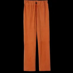 Sale Longchamp Pantalon En Cuir Orange