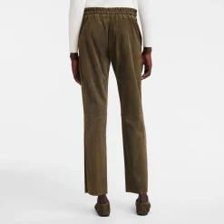 Online Longchamp Pantalon En Cuir Kaki