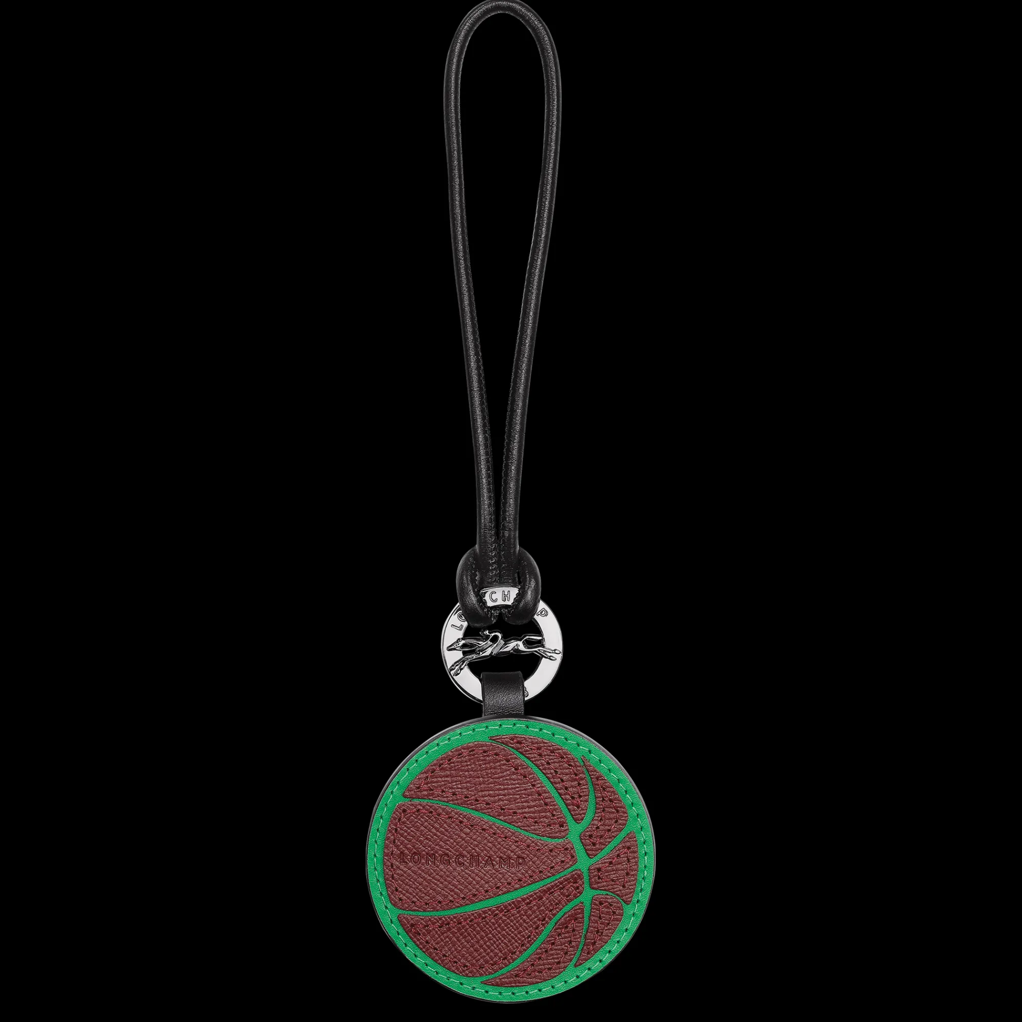 Online Longchamp Porte-clés Long-Dribble Vert/Bordeaux