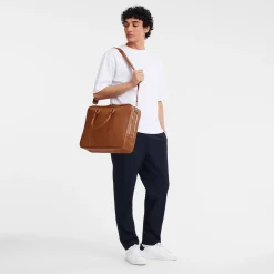 Online Longchamp Porte-documents L Le Foulonné Caramel