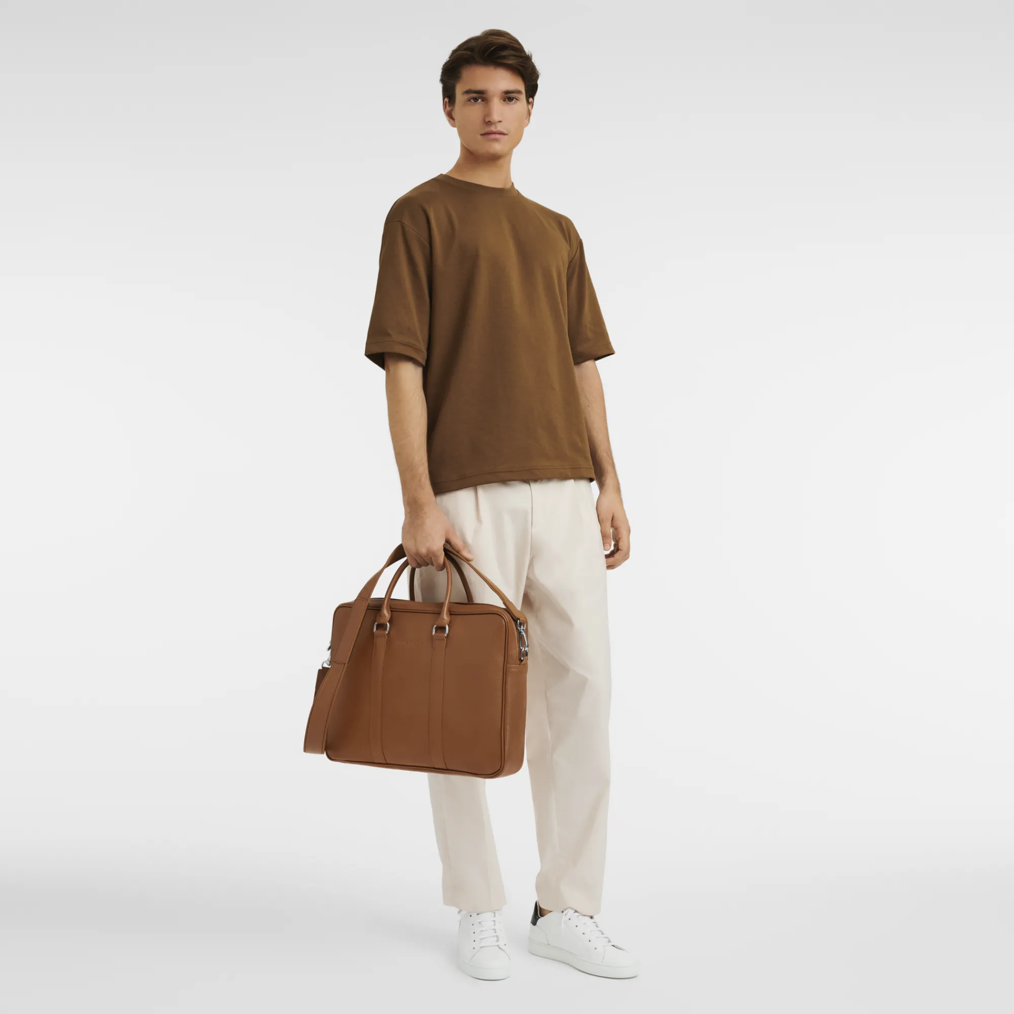 New Longchamp Porte-documents M Le Foulonné Caramel
