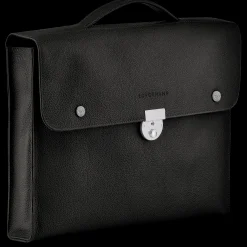 Outlet Longchamp Porte-documents S Le Foulonné Noir