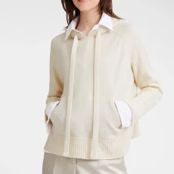 Discount Longchamp Pull à Capuche Ecru