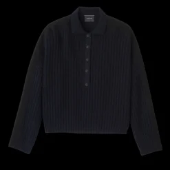 Online Longchamp Pull Col Polo Marine