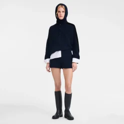 Online Longchamp Pull Col Polo Marine