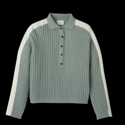 Discount Longchamp Pull Col Polo Céladon