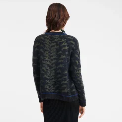 Discount Longchamp Pull Col Rond Marine