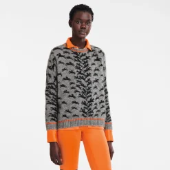 Best Longchamp Pull Col Rond Gris
