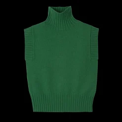 Sale Longchamp Pull Sans Manche Col Cheminée Vert
