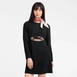 Longchamp Robe Avec Empiècement Signature Noir