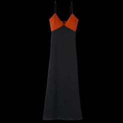 Outlet Longchamp Robe Longue Paprika/Noir