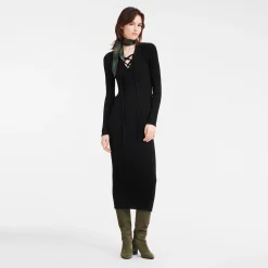 Longchamp Robe Longue Ajustée Noir