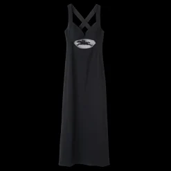 New Longchamp Robe Longue Avec Empiècement Signature Noir