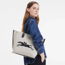 Clearance Longchamp Sac Cabas L Essential Ecru