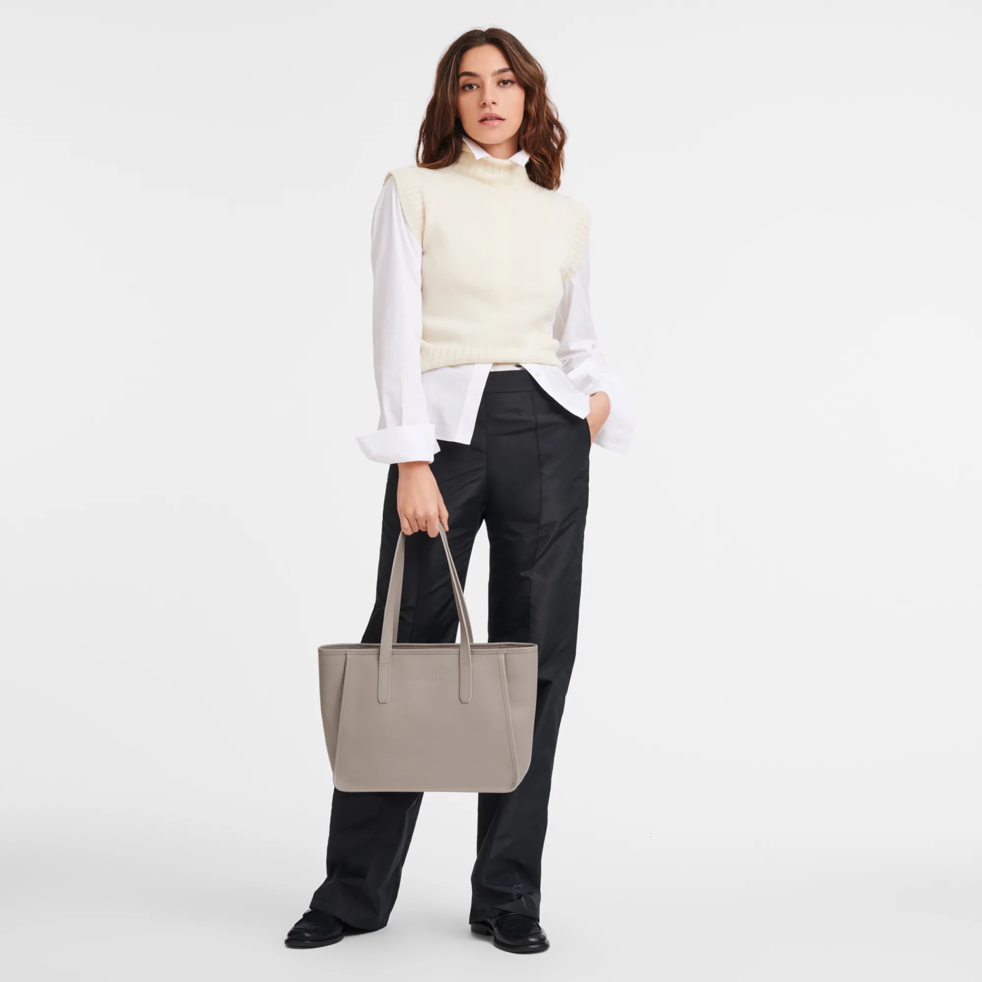 Discount Longchamp Sac Cabas L Le Foulonné Tourterelle