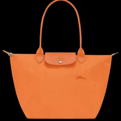 Clearance Longchamp Sac Cabas L Le Pliage Green Orange