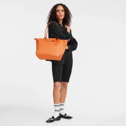 Clearance Longchamp Sac Cabas L Le Pliage Green Orange