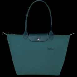 Clearance Longchamp Sac Cabas L Le Pliage Green Paon
