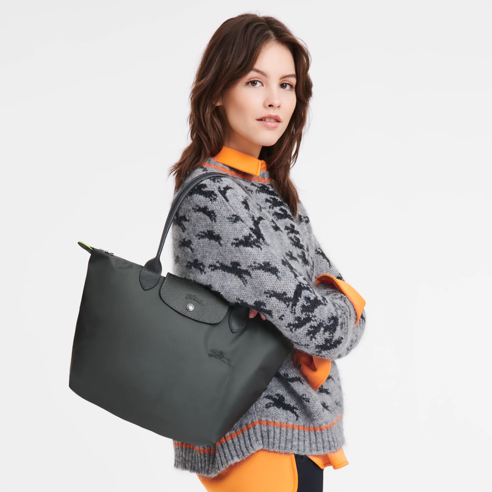 Best Longchamp Sac Cabas M Le Pliage Green Graphite