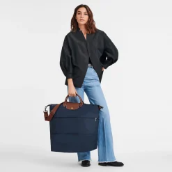 Outlet Longchamp Sac De Voyage Extensible Le Pliage Original Marine