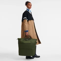 Sale Longchamp Sac De Voyage Extensible Le Pliage Green Forêt