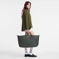 Longchamp Sac De Voyage M Le Pliage Green Graphite