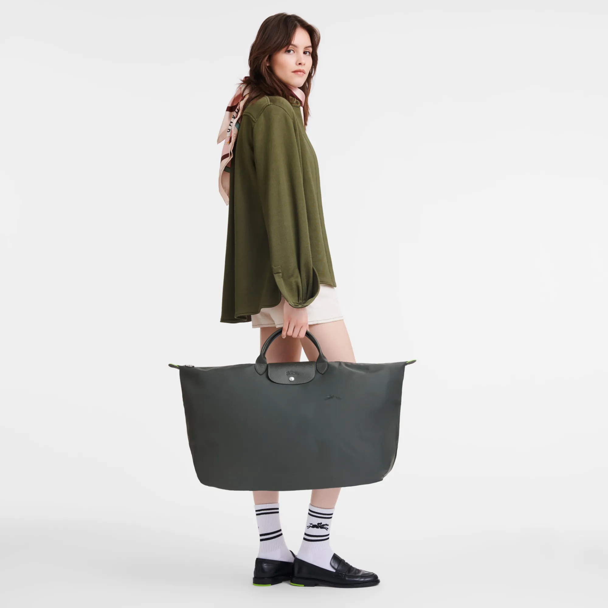 Longchamp Sac De Voyage M Le Pliage Green Graphite