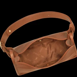 Outlet Longchamp Sac Porté épaule M Le Foulonné Caramel