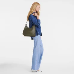 Clearance Longchamp Sac Porté épaule M Le Foulonné Kaki