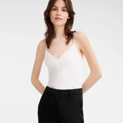 Longchamp Top à Bretelles Ecru