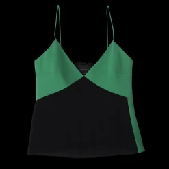 Clearance Longchamp Top à Bretelles Vert/Noir